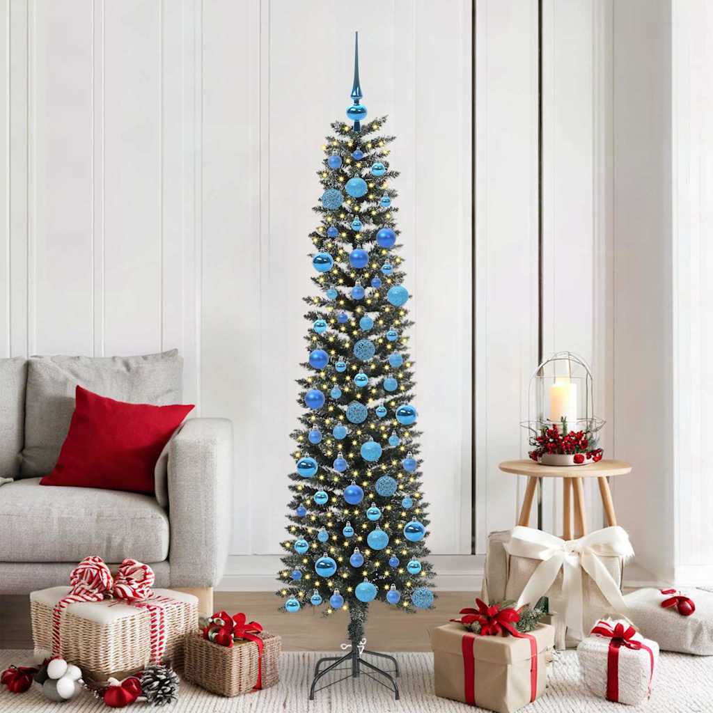Vidaxl kunstkerstboom met 300 led groen 180 cm pvc en plastic en staal