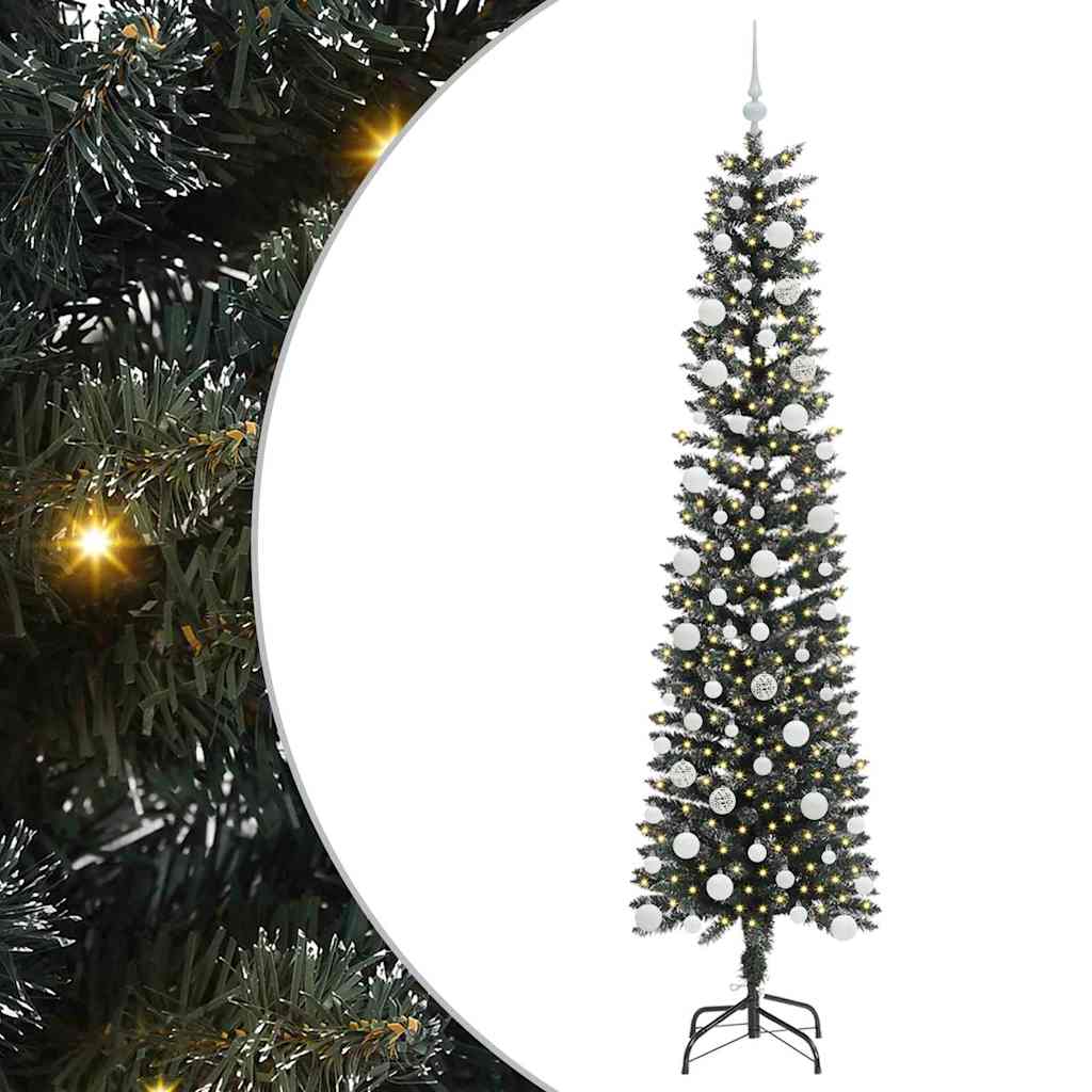 Vidaxl kunstkerstboom met 300 led groen 210 cm pvc en plastic en staal