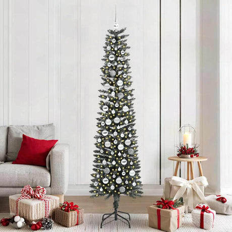 Vidaxl kunstkerstboom groen 210 cm pvc en plastic en staal