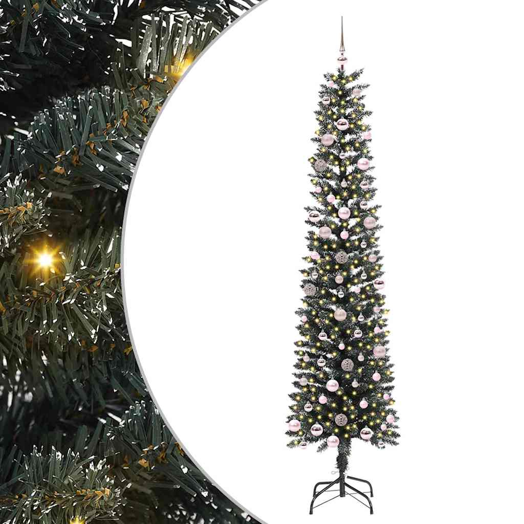 Vidaxl kunstkerstboom met 300 led groen 240 cm pvc en plastic en staal