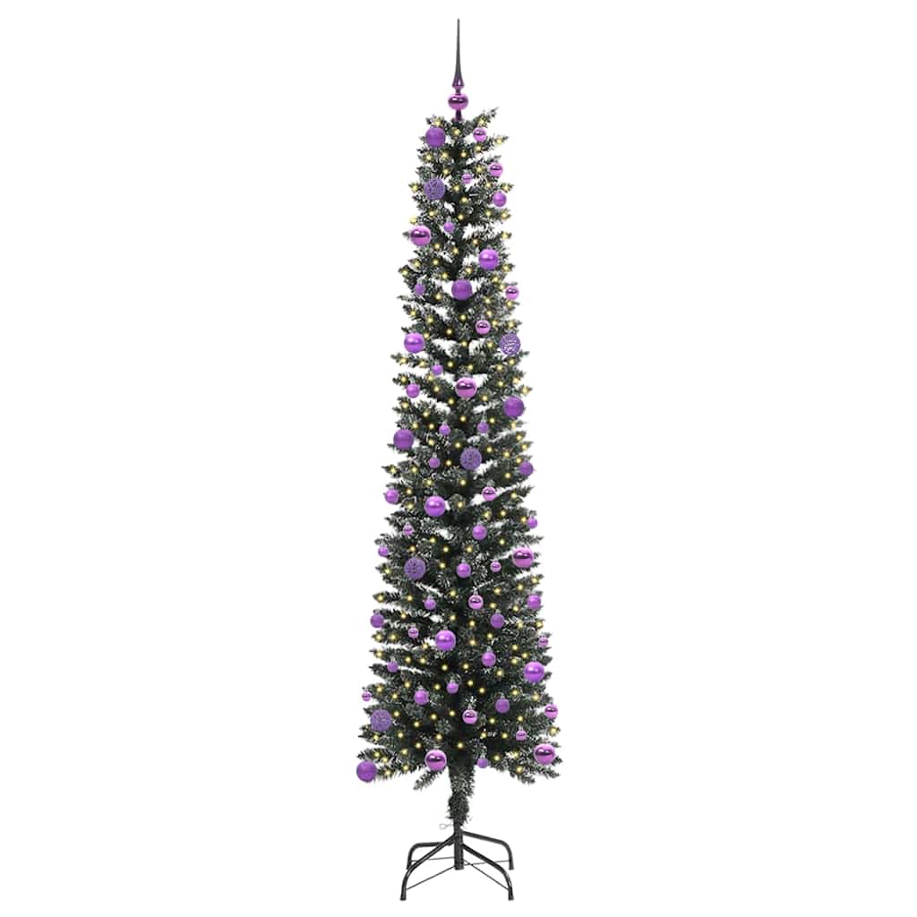 Vidaxl kunstkerstboom met 300 led groen 240 cm pvc en plastic en staal