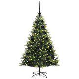 Vidaxl kunstkerstboom met scharnier 150 leds groen 120 cm pvc en pe