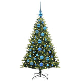 Vidaxl kunstkerstboom met scharnier 150 leds groen 120 cm pvc en pe