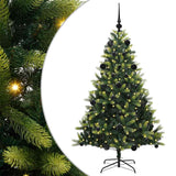 Vidaxl kunstkerstboom met scharnier 150 leds groen 150 cm pvc en pe
