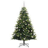 Vidaxl kunstkerstboom met scharnier 150 leds groen 150 cm pvc en pe