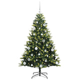 Vidaxl kunstkerstboom met scharnier 150 leds groen 150 cm pvc en pe