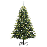 Vidaxl kunstkerstboom met scharnier 300 leds groen 180 cm pvc en pe