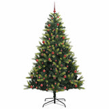 Vidaxl kunstkerstboom met scharnier 300 leds groen 210 cm pvc en pe
