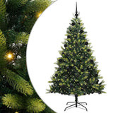 Vidaxl kunstkerstboom met scharnier 300 leds groen 210 cm pvc en pe