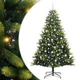 Vidaxl kunstkerstboom met scharnier 300 leds groen 210 cm pvc en pe
