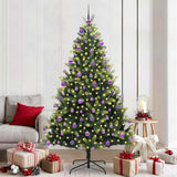 Vidaxl kunstkerstboom met scharnier 300 leds groen 210 cm pvc en pe