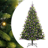 Vidaxl kunstkerstboom met scharnier 300 leds groen 210 cm pvc en pe