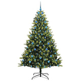 Vidaxl kunstkerstboom met scharnier 300 leds groen 210 cm pvc en pe