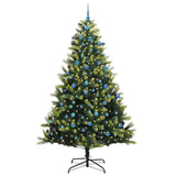 Vidaxl kunstkerstboom met scharnier 300 leds groen 240 cm pvc en pe