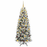 Vidaxl kunstkerstboom wit 180 cm pvc en plastic en staal en pe