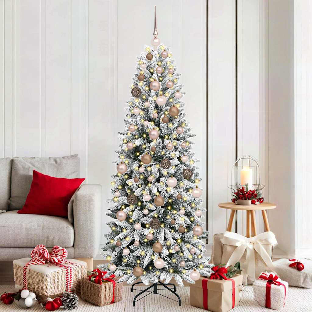 Vidaxl kunstkerstboom wit 180 cm pvc en plastic en staal en pe