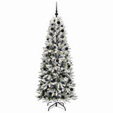 Vidaxl kunstkerstboom wit 180 cm pvc en plastic en staal en pe