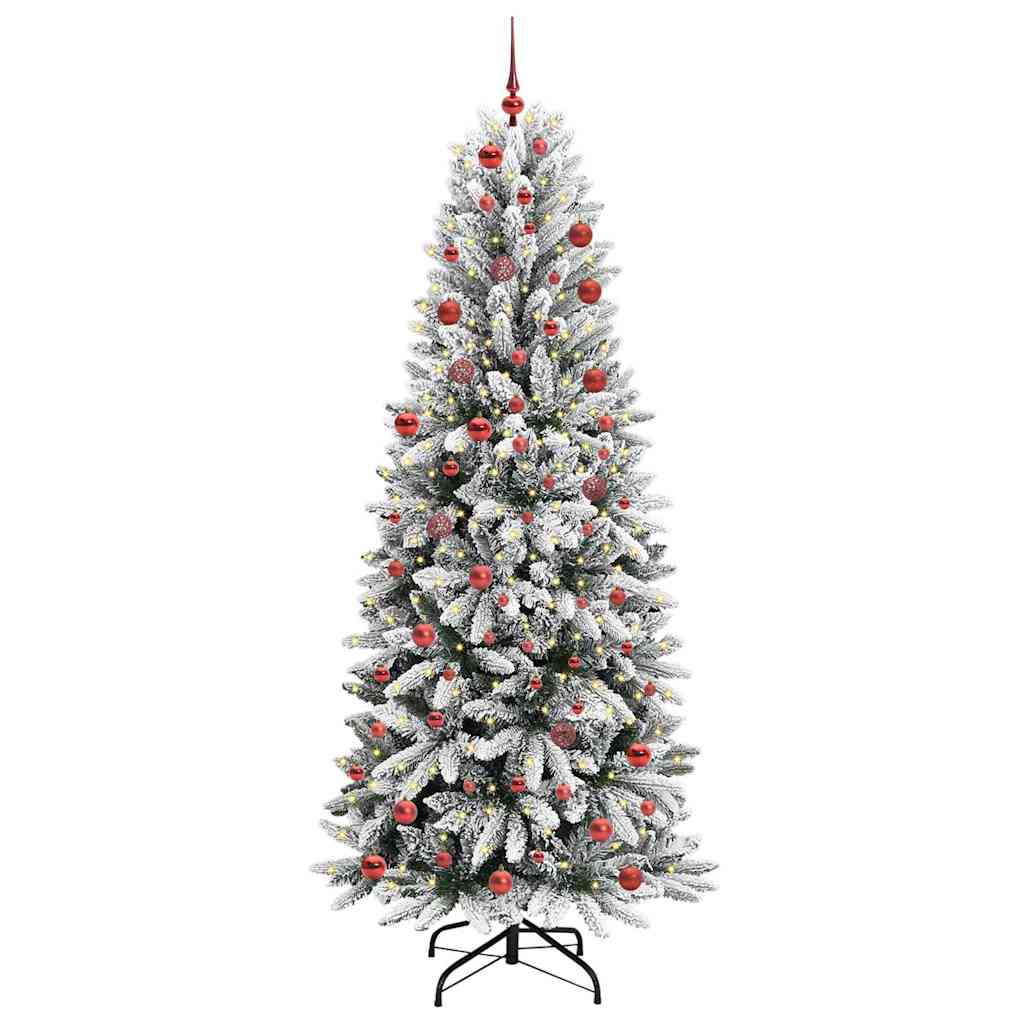 Vidaxl kunstkerstboom wit 210 cm pvc en plastic en staal en pe