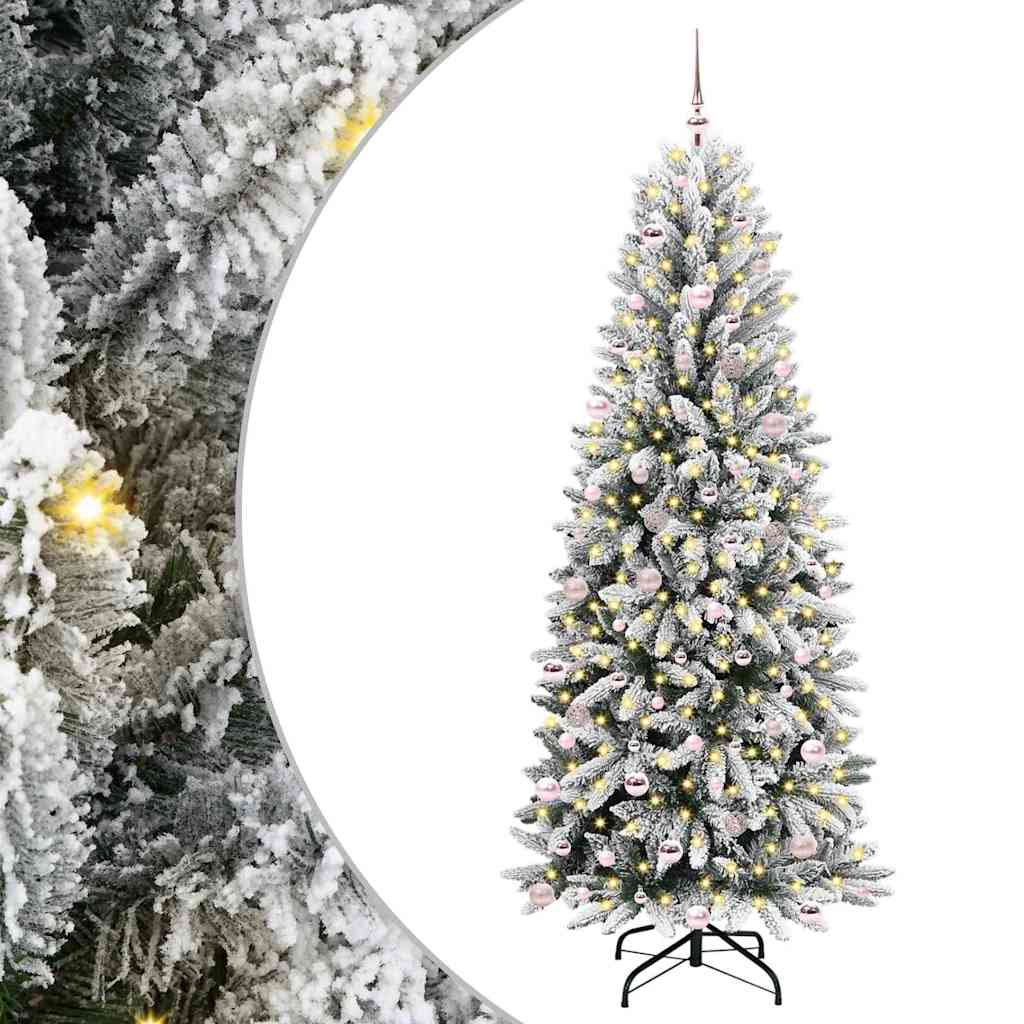 Vidaxl kunstkerstboom wit 240 cm pvc en plastic en staal en pe