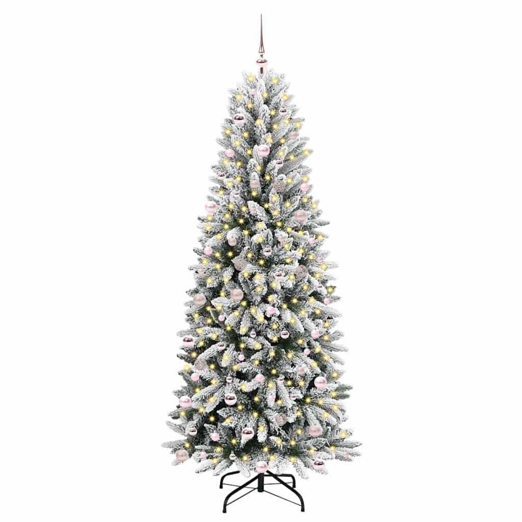 Vidaxl kunstkerstboom wit 240 cm pvc en plastic en staal en pe