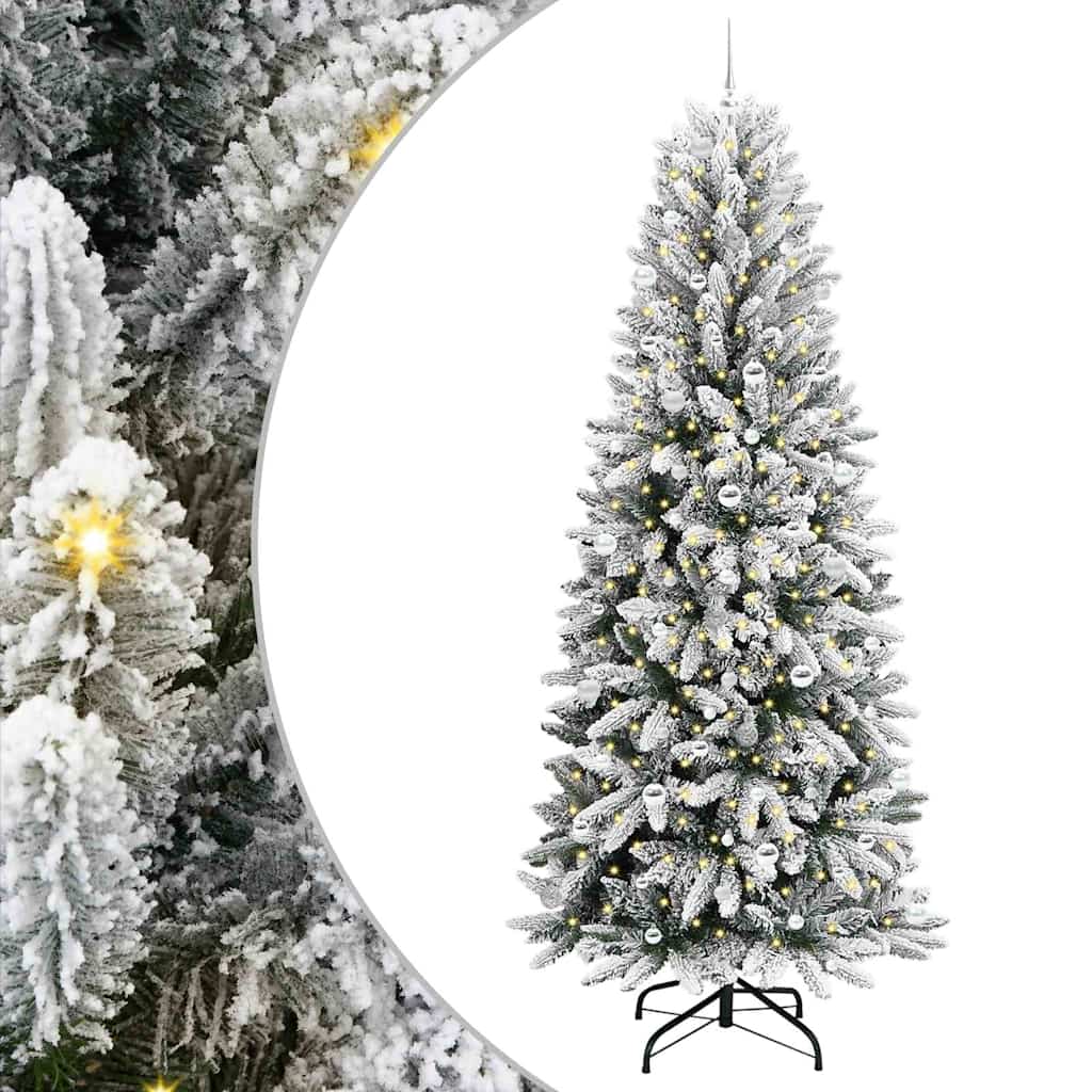 Vidaxl kunstkerstboom wit 240 cm pvc en plastic en staal en pe