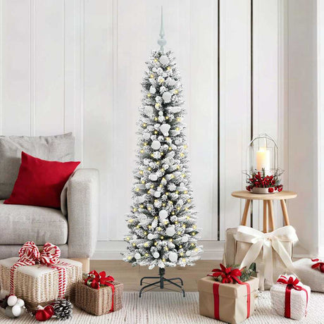 Vidaxl kunstkerstboom wit 150 cm pvc en metaal en plastic