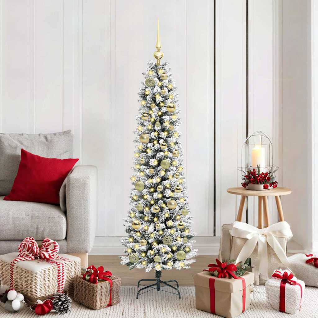 Vidaxl kunstkerstboom met 150 led wit 150 cm pvc en metaal en plastic
