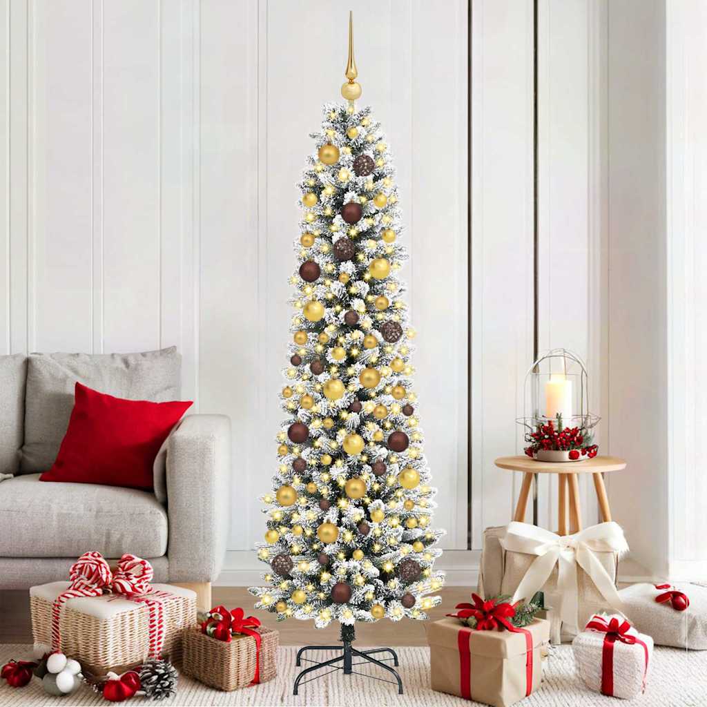 Vidaxl kunstkerstboom wit 180 cm pvc en metaal en plastic