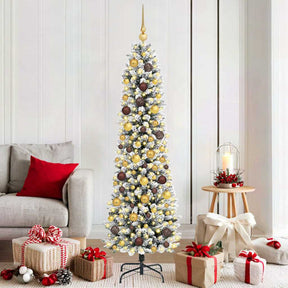 Vidaxl kunstkerstboom wit 180 cm pvc en metaal en plastic