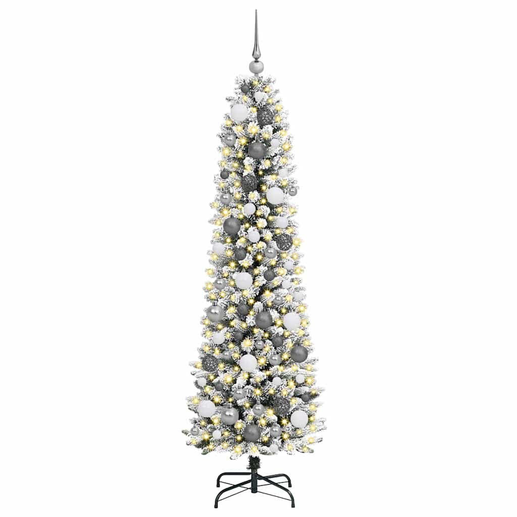 Vidaxl kunstkerstboom wit 180 cm pvc en metaal en plastic