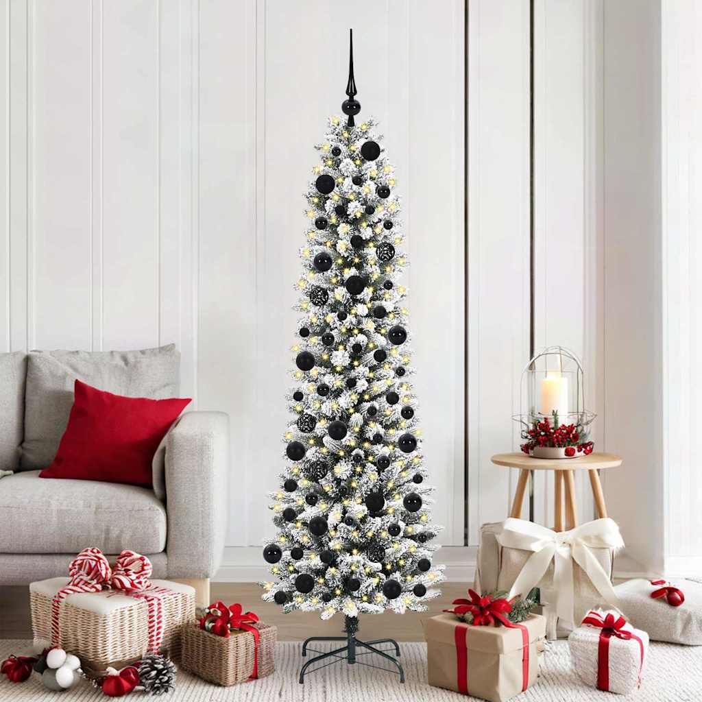 Vidaxl kunstkerstboom met 300 led wit 180 cm pvc en metaal en plastic