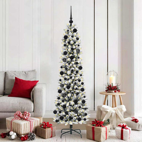 Vidaxl kunstkerstboom wit 180 cm pvc en metaal en plastic