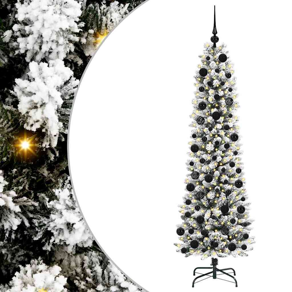 Vidaxl kunstkerstboom met 300 led wit 180 cm pvc en metaal en plastic