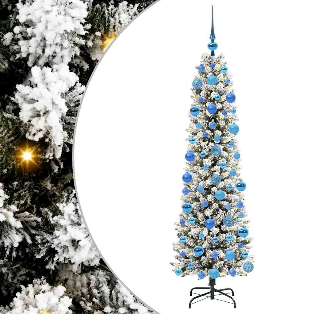 Vidaxl kunstkerstboom met 300 led wit 180 cm pvc en metaal en plastic
