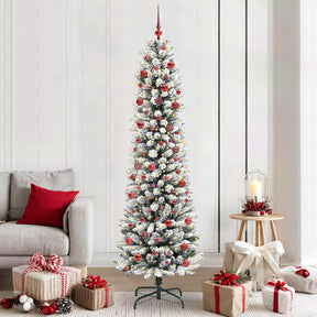 Vidaxl kunstkerstboom wit 210 cm pvc en metaal en plastic