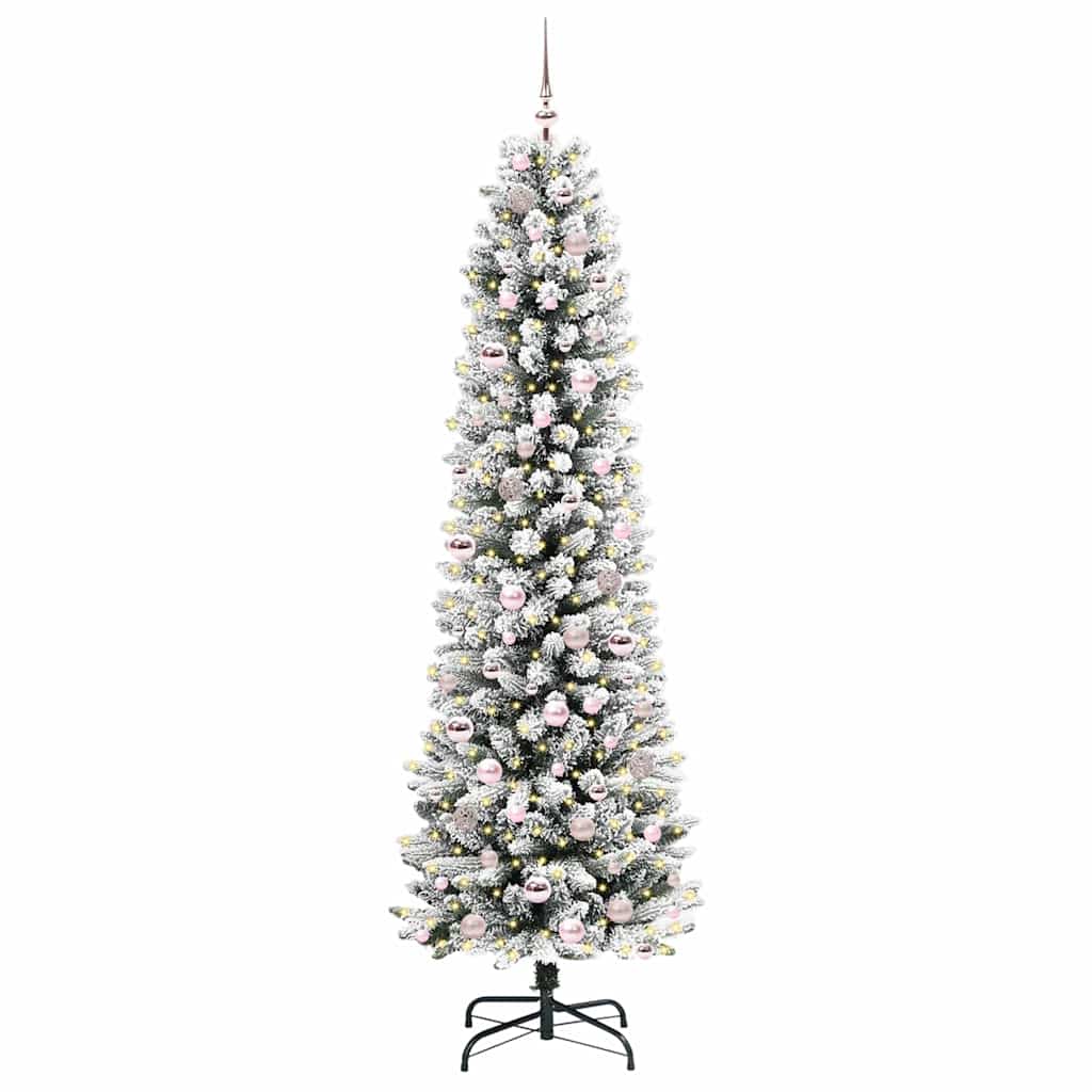 Vidaxl kunstkerstboom met 300 led wit 210 cm pvc en metaal en plastic