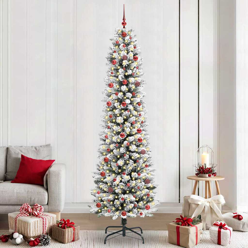 Vidaxl kunstkerstboom met 300 led wit 240 cm pvc en metaal en plastic