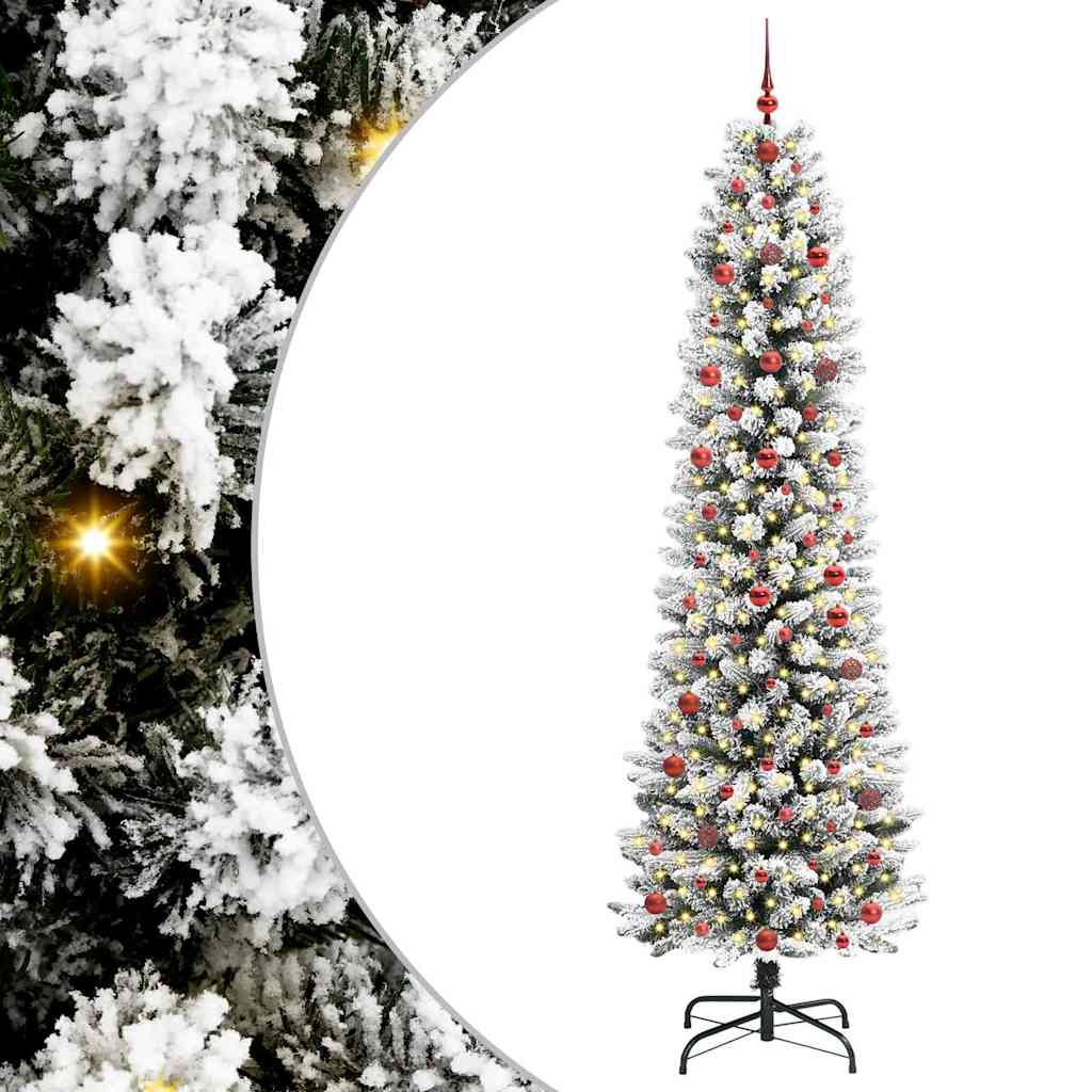 Vidaxl kunstkerstboom met 300 led wit 240 cm pvc en metaal en plastic