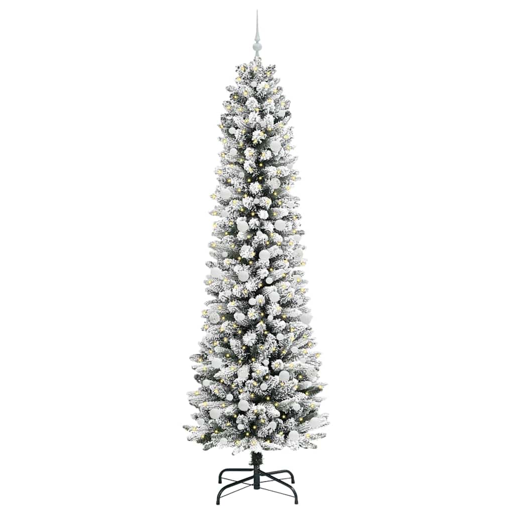 Vidaxl kunstkerstboom met 300 led wit 240 cm pvc en metaal en plastic