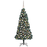 Vidaxl kunstmatige vorstverlichte kerstboom met bal set groen 120 cm