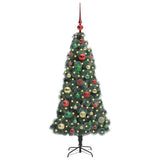 Vidaxl kunstmatige voorverlichte kerstboom met ballenset groen 120 cm
