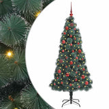Vidaxl kunstmatige voorverlichte kerstboom met ballenset groen 150 cm
