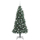 Vidaxl kunstkerstboom met verlichting en ballenset groen 180 cm pet