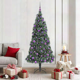 Vidaxl kunstmatige voorverlichte kerstboom met ballenset groen 180 cm