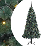 Vidaxl kunst kerstboom met verlichting en ballenset groen 210 cm pet