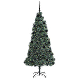 Vidaxl kunst kerstboom met verlichting en ballenset groen 210 cm pet