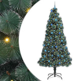 Vidaxl kunstmatige voorverlichte kerstboom met ballenset groen 240 cm