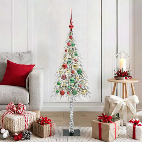 Vidaxl kerstboom met 150 led met standaard wit 120 cm pe en staal