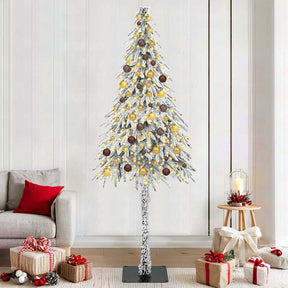 Vidaxl kerstboom met 300 led met standaard wit 210 cm pe en staal