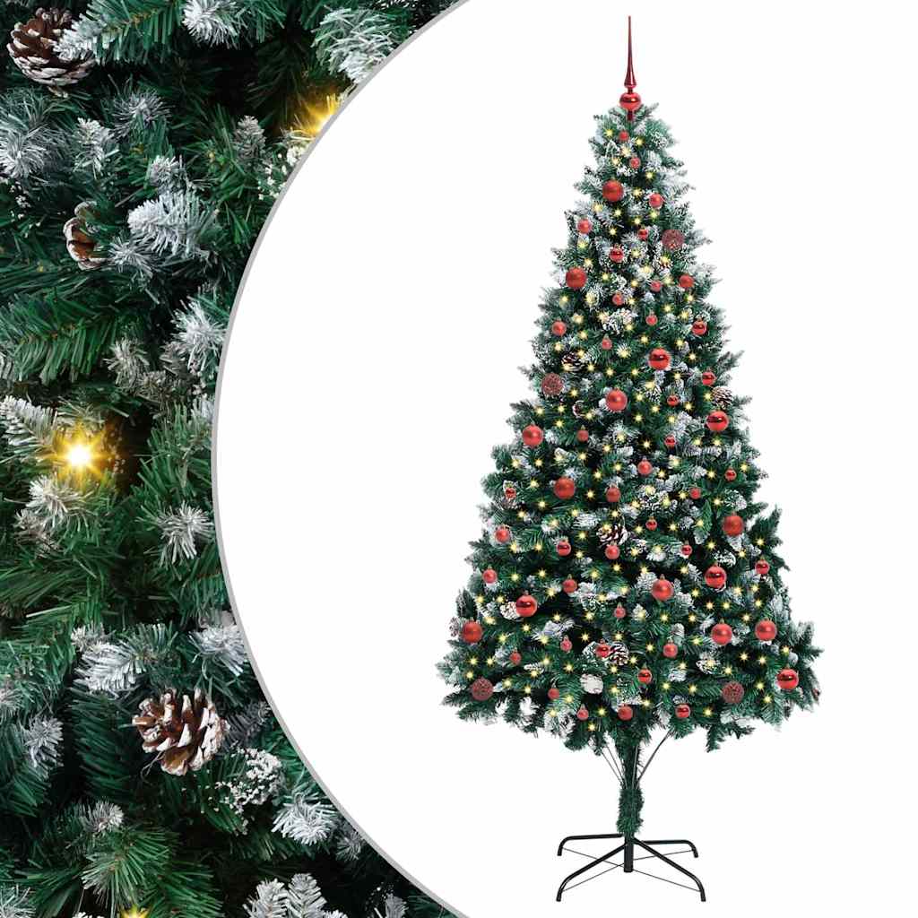 Vidaxl kunstkerstboom groen 210 cm pvc en staal en kunststof